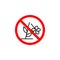 Forbidden plucking flower icon on white background can be used for web, logo, mobile app, UI UX