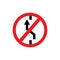 Forbidden - road sign. Stop road sign with hand gesture. Vector red do not enter traffic sign.