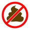 Forbidden Shit Vector Icon Flat Illustration