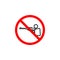 Forbidden shooting, man icon can be used for web, logo, mobile app, UI UX