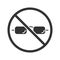 Forbidden sign with glasses glyph icon