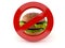 Forbidden sign with hamburger