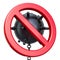 Forbidden sign with naval mine, 3D rendering