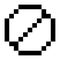 Forbidden sign no pass or bypassing Icon Pixel Art Style Black