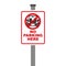 forbidden sign of parking zone over white background