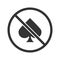 Forbidden sign with spade card suit glyph icon