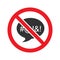 Forbidden sign with speech bubble glyph icon