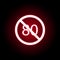 Forbidden speed 80 icon in red neon style. can be used for web, logo, mobile app, UI, UX