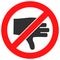 Forbidden Thumb Down Raster Icon Flat Illustration