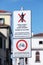 Forbidden to carry bikes sign in Venice, Italy
