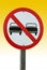 Forbidden to overtake: road sign closeup