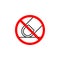 Forbidden touch finger icon on white background can be used for web, logo, mobile app, UI UX