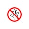 Forbidden touch icon can be used for web, logo, mobile app, UI UX
