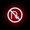 Forbidden turn back icon in red neon style. can be used for web, logo, mobile app, UI, UX
