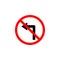 Forbidden turn left icon can be used for web, logo, mobile app, UI UX