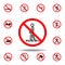 Forbidden walking icon. set can be used for web, logo, mobile app, UI, UX