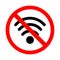 Forbidden wifi signal icon. Vector illustration of a collection of prohibition signs
