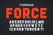 Force heavy display font design. Swatches color control.