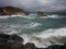 The force of the sea on the Asturian coast a dark day