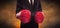 Forceful businessman boxing