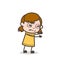 Forceful Face Expression - Cute Cartoon Girl Illustration