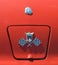 Ford badge for a red Thunderbird car