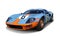 Ford GT40 race car on white background