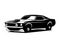 ford mustang 429 car. vector silhouette isolated on a white background showing from the side.