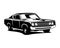 ford torino cobra car illustration vector design silhouette. isolated white background view from side.