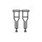 Forearm crutch icon. Medical tool vector illustration