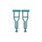 Forearm crutch icon. Medical tool vector illustration.