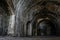 Foreboding brick interior passage inside Fort Pickens