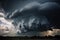 Foreboding dark and gloomy clouds during a massive storm