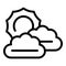 Forecast delight icon outline vector. Happy person