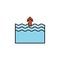 Forecast, high, tide line colored icon. Signs, symbols can be used for web, logo, mobile app, UI, UX