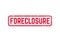 Foreclosure sign, grunge vector stamp