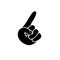 Forefinger. Black on white pointer icon