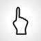 Forefinger line icon. pointing hand linear outline icon