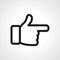 Forefinger line icon. pointing hand linear outline icon