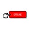 Forefinger press on red Offline button.