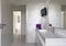 Foregorund of a washbasin in the modern bathroom