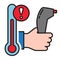 Forehead infrared thermometer fever icon