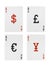 Foreign Exchange Playing Cards Aces Dollar Euro Po