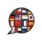 Foreign language translation creative icon logo vector