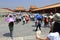 Foreign and local tourists visiting the Forbidden Palace, Beijing, China