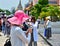 The Foreign tourists to visit the Temple of the Emerald Buddha