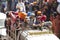 Foreigner tourist photographers in a vehicle during the festival `Holla Mohalla` in Anandpur Sahib in Punjab state of India.