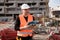 Foreman at work on construction site