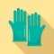 Forensic lab gloves icon, flat style