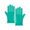 Forensic lab gloves icon, flat style